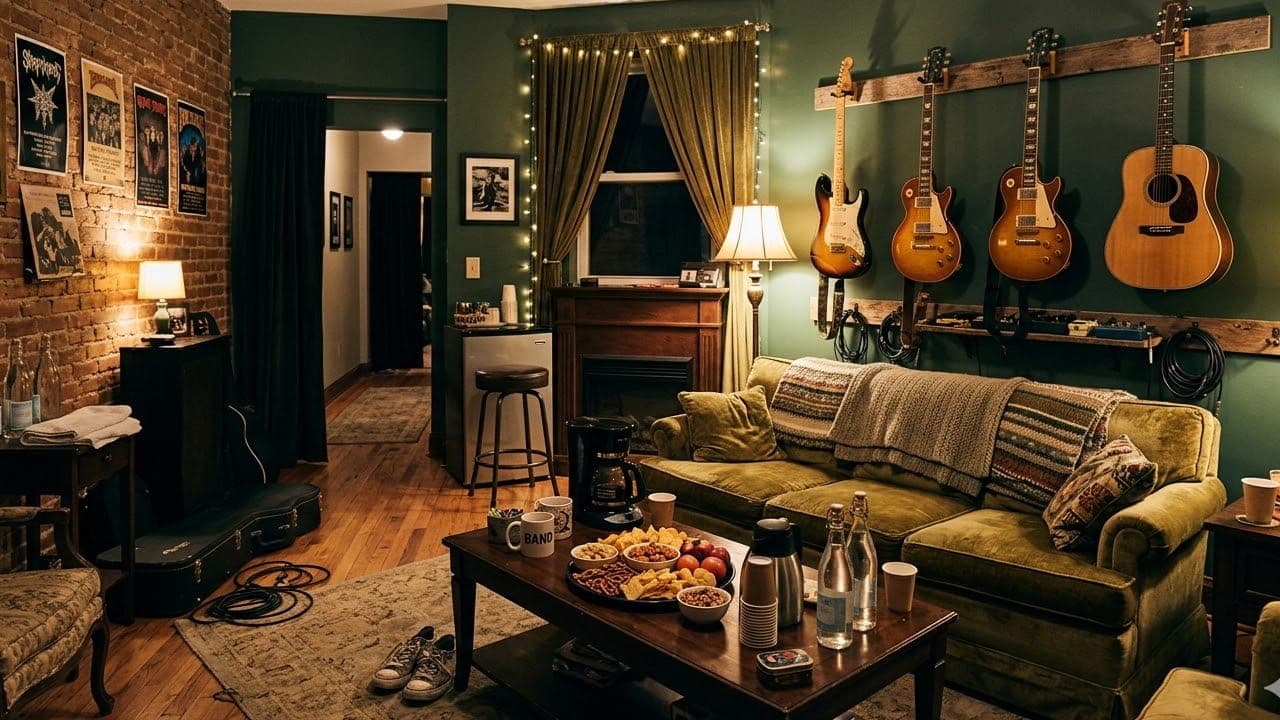 Creator working in a home studio for Greenroom content
